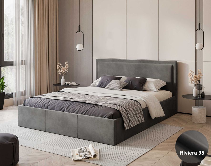 Wysyłka w 24h / Łóżko tapicerowane z podnoszonym stelażem Stella