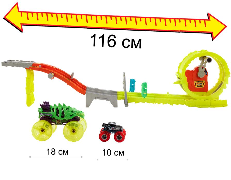 Трек Хот Вілс Монстр-трак Заряджай та переслідуй Оригінал Hot Wheels