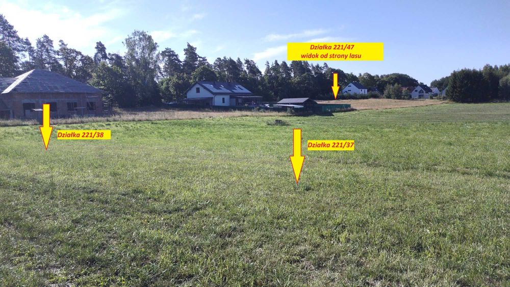 Działka budowlana 1647 m² Siemiany nad jeziorem Jeziorak