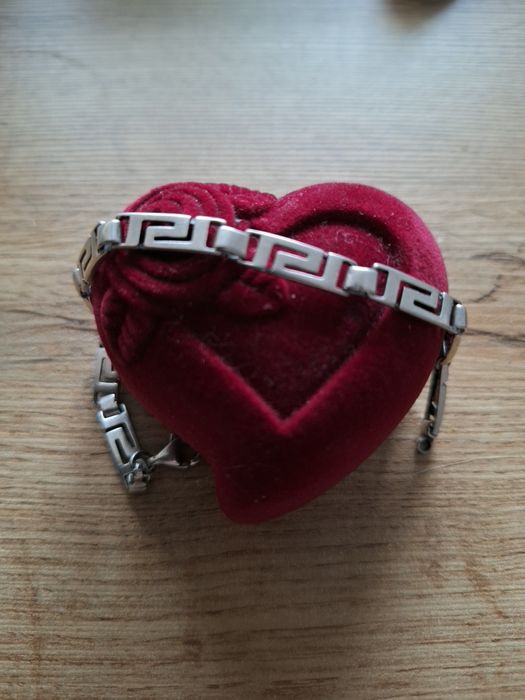 Srebrna ażurowa bransoletka,grecki wzór