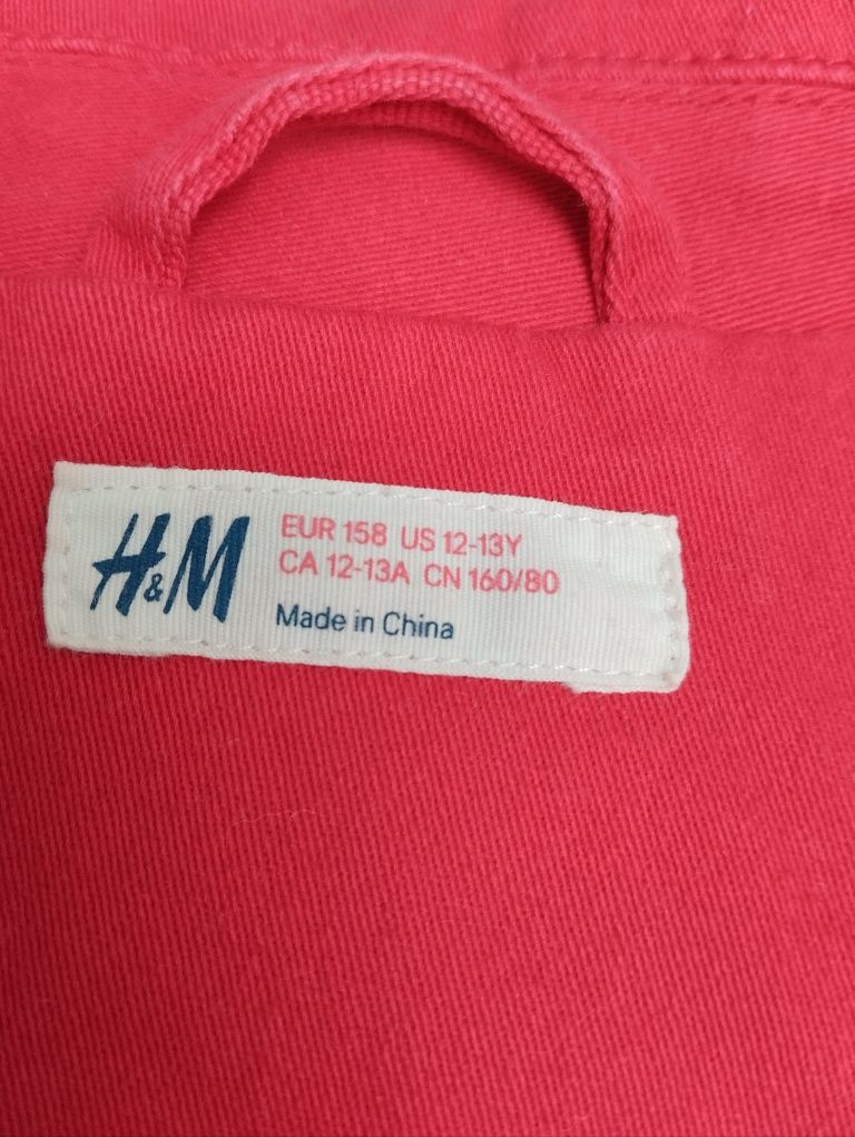 Czerwony płaszcz wiosenny H&M rozmiar 158 / damskie XS