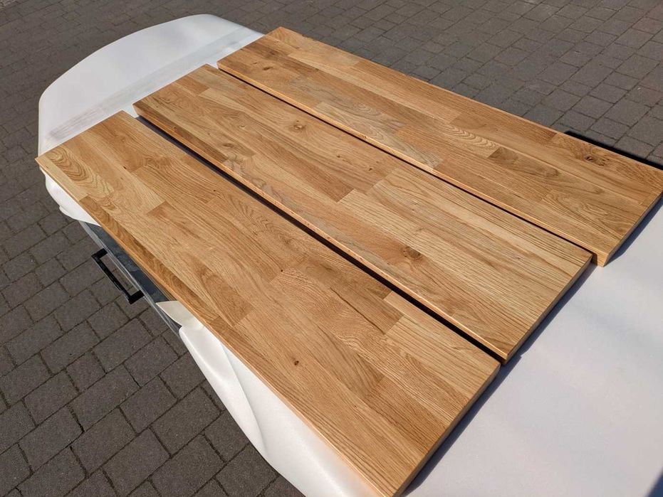 Półka drewniana DĘBOWA, NIEWIDOCZNE MOCOWANIE. na wymiar