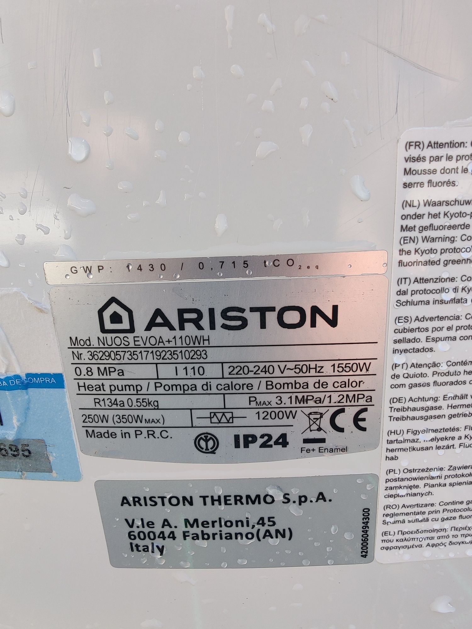 bomba de calor Ariston+ termo acumulador