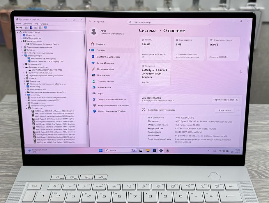 Asus ROG Zephyrus G14 / OLED 120 hz / R9(8) / RTX 4060 / 16 / 1 TB