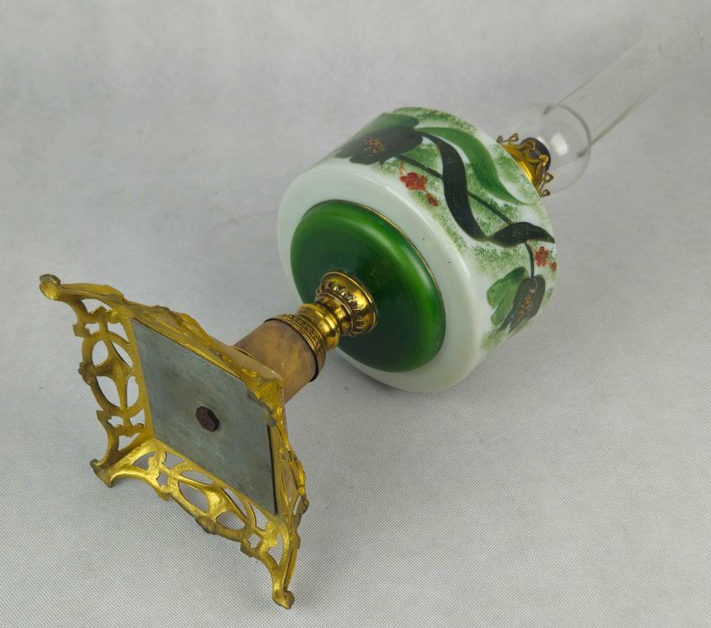 Piękna kolumnowa lampa naftowa SECESJA XIX w - Francja