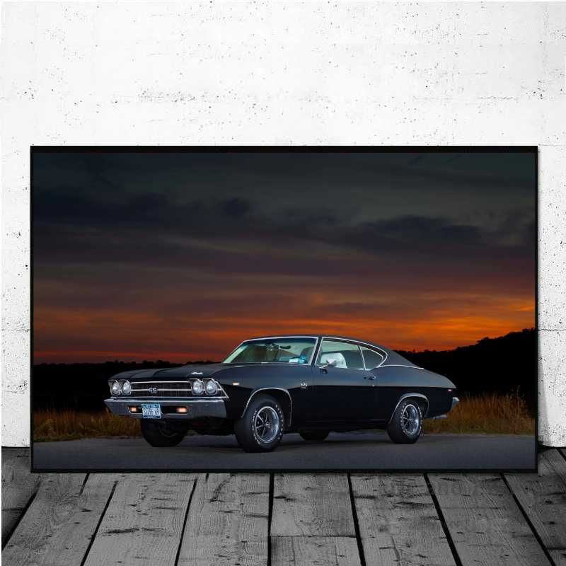 Muscle Cars Charger SS Mustang Poster - Tamanho A1-A3 - 1970s 1960s