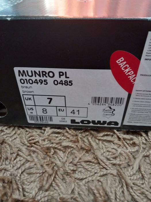 Sprzedam buty Lowa munro rozmiar 41