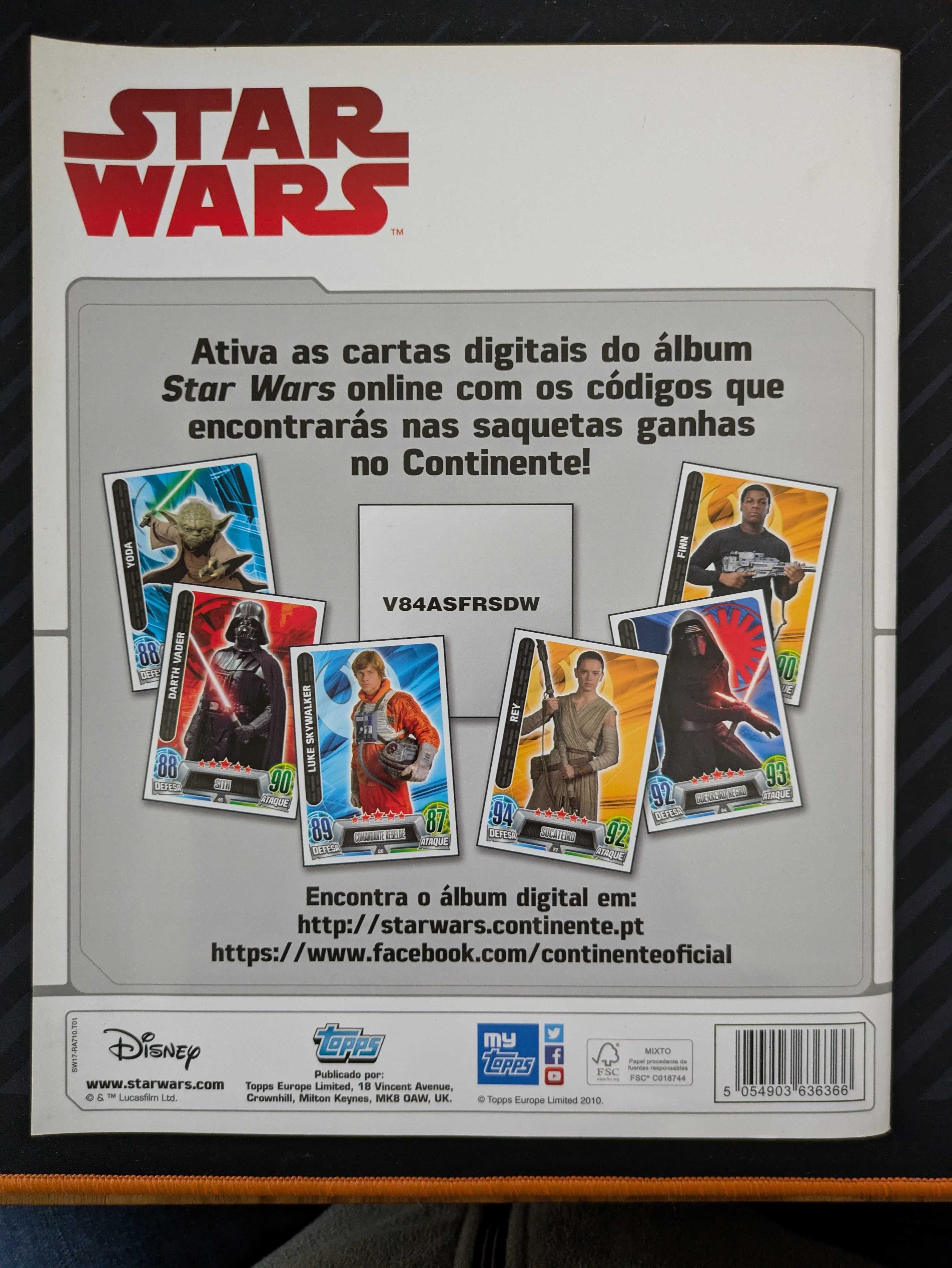 Vendo Caderneta STAR WARS - Force Attax - COMPLETA