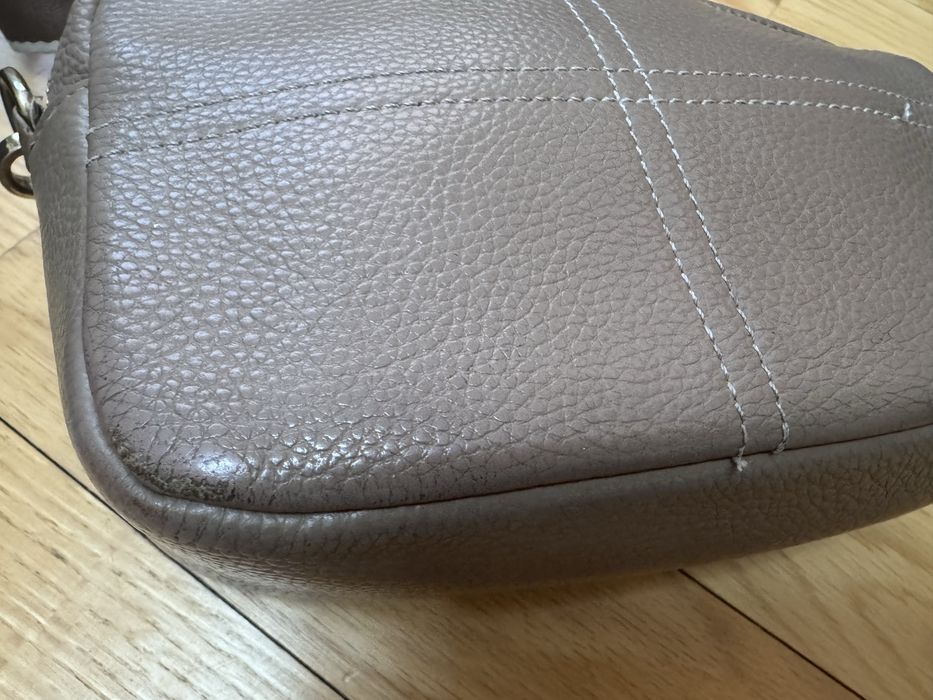 Сумка чорна бежева шкіряна жіноча braska крос боді