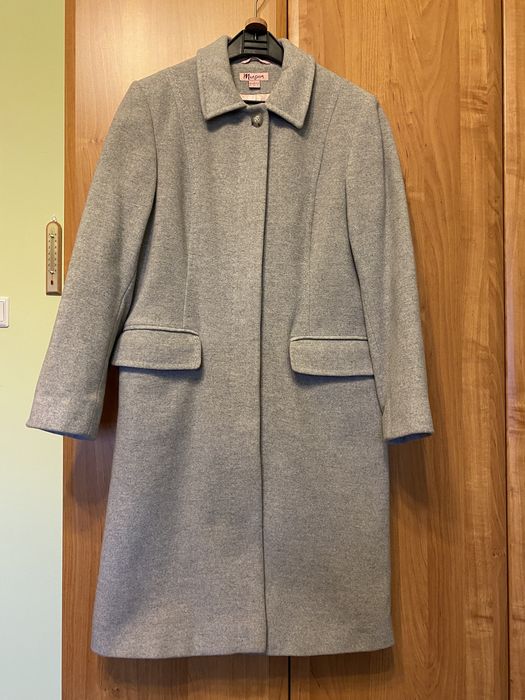 Płaszcz wełniany z kaszmirem szary marka Monsoon r. 38/40 stan b.db.