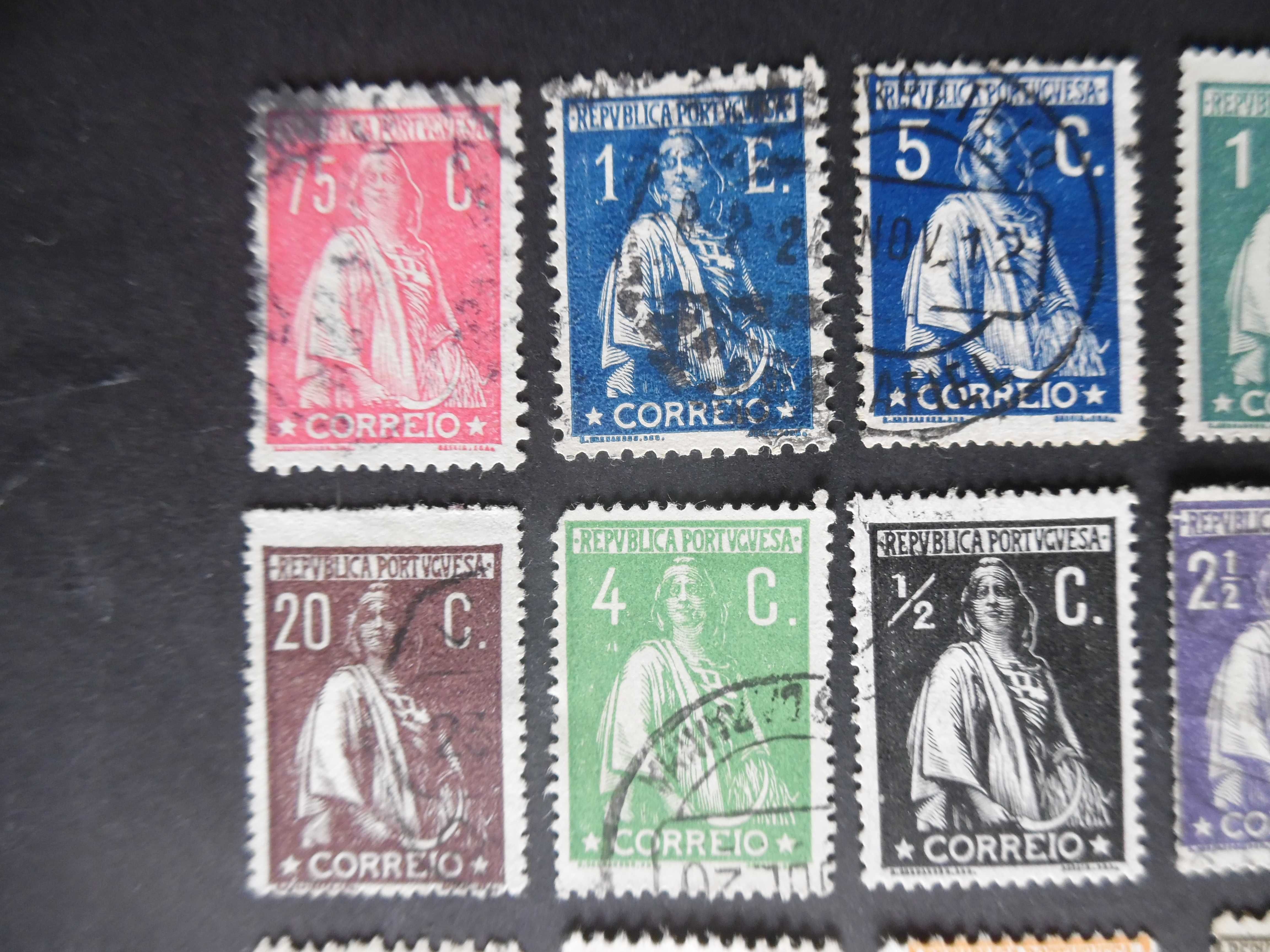 Selos Portugal 1912/1930-Lote de selos "Ceres" usados