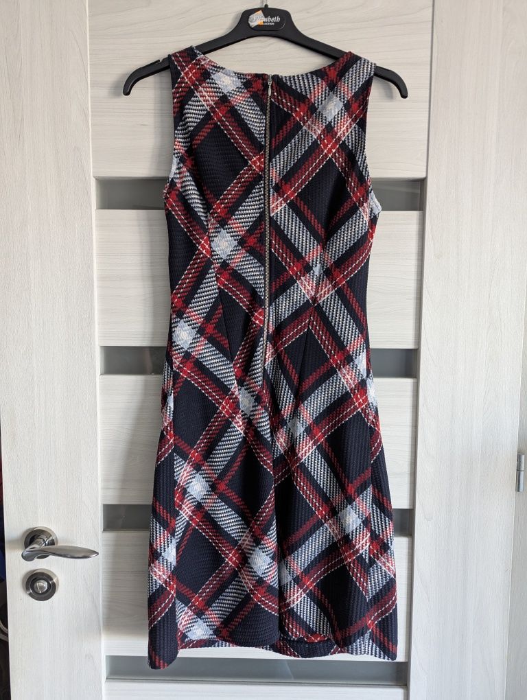 Sukienka mini, granatowo - czerwona