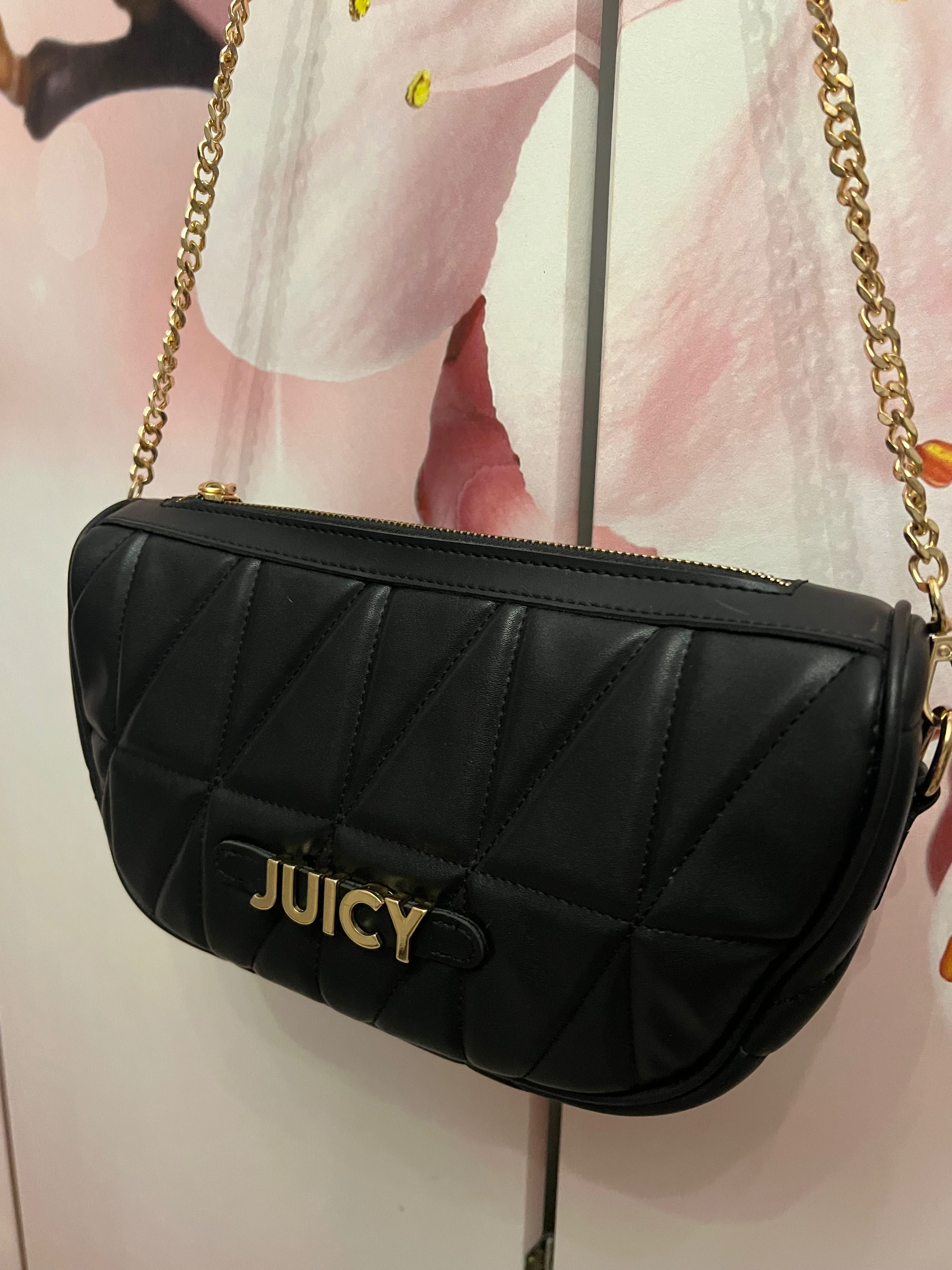 Torebka czarna Juicy Couture skórzana