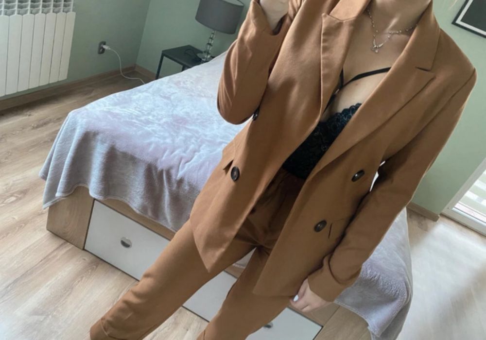 zestaw komplet marynarka spodnie reserved elegancki S