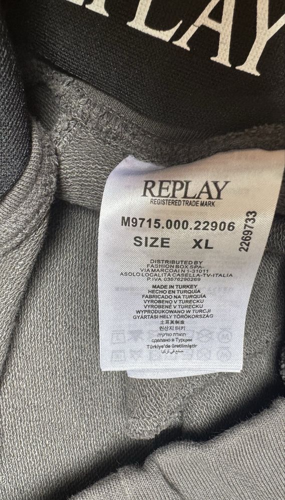 Spodnie dresowe Replay XL szare NOWE