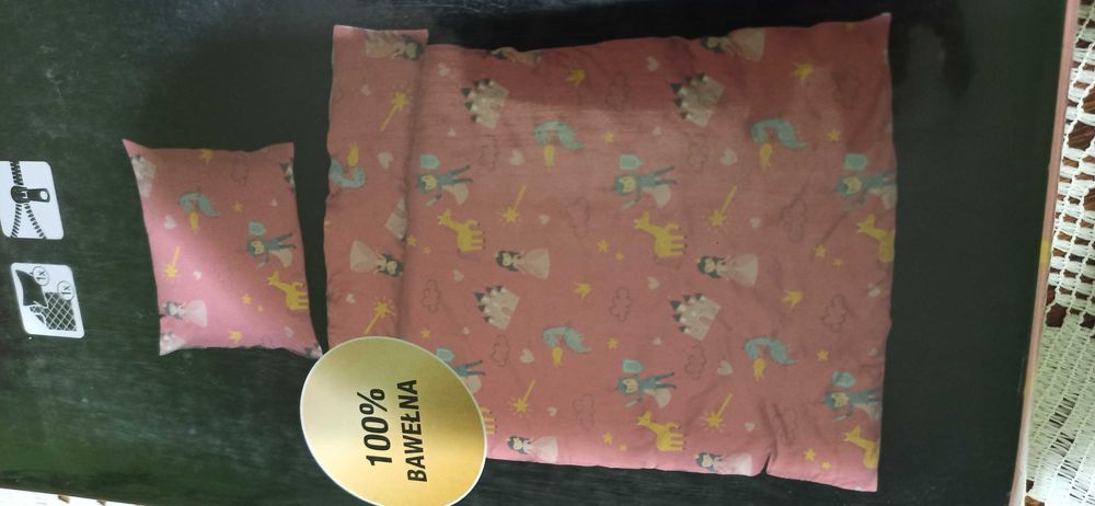 Pościel dla dziewczynki różowa w księżniczki bawełna 160x200 nowa