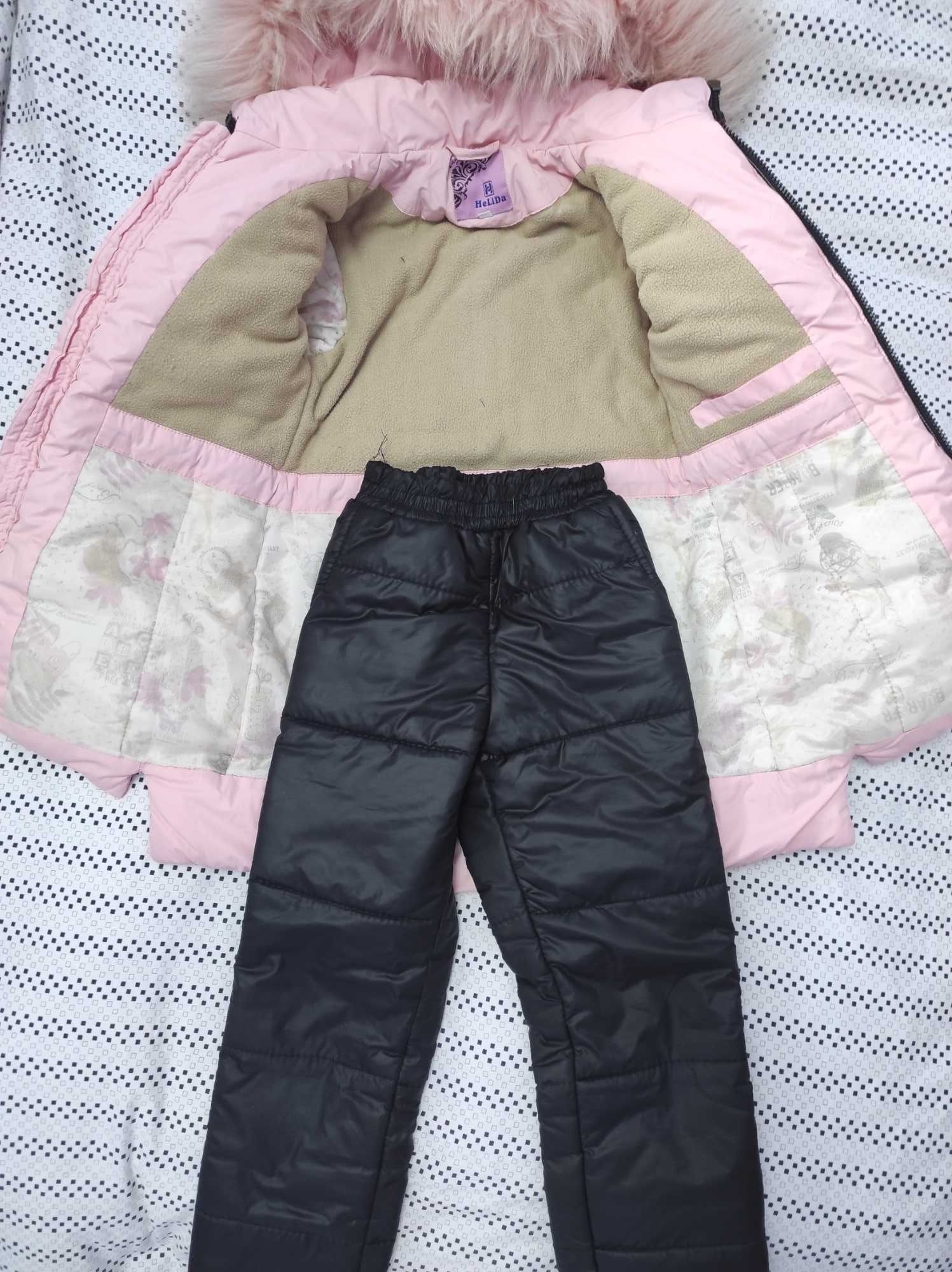 Зимова куртка та штани для дівчинки (122 см)