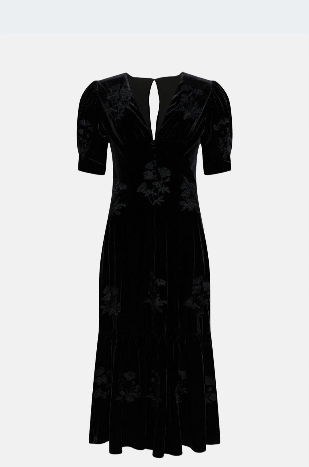 WAREHOUSE nowa czarna sukienka welurowa koktajlowa maxi r. 44