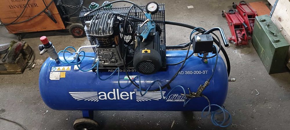 Sprężarka kompresor używana 200L, 2,2kW, 350l/min Adler