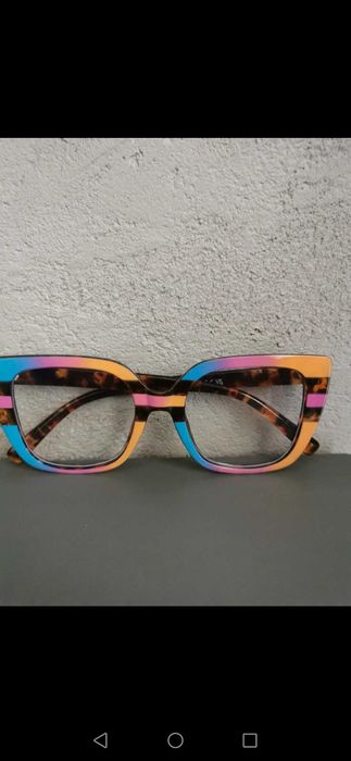 Blogerskie okulary damskie zerówki duże oprawki hit kolorowe