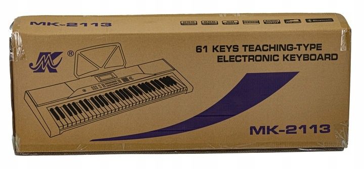 ZESTAW Keyboard MK-2113  + pulpit na nuty + naklejki do nauki