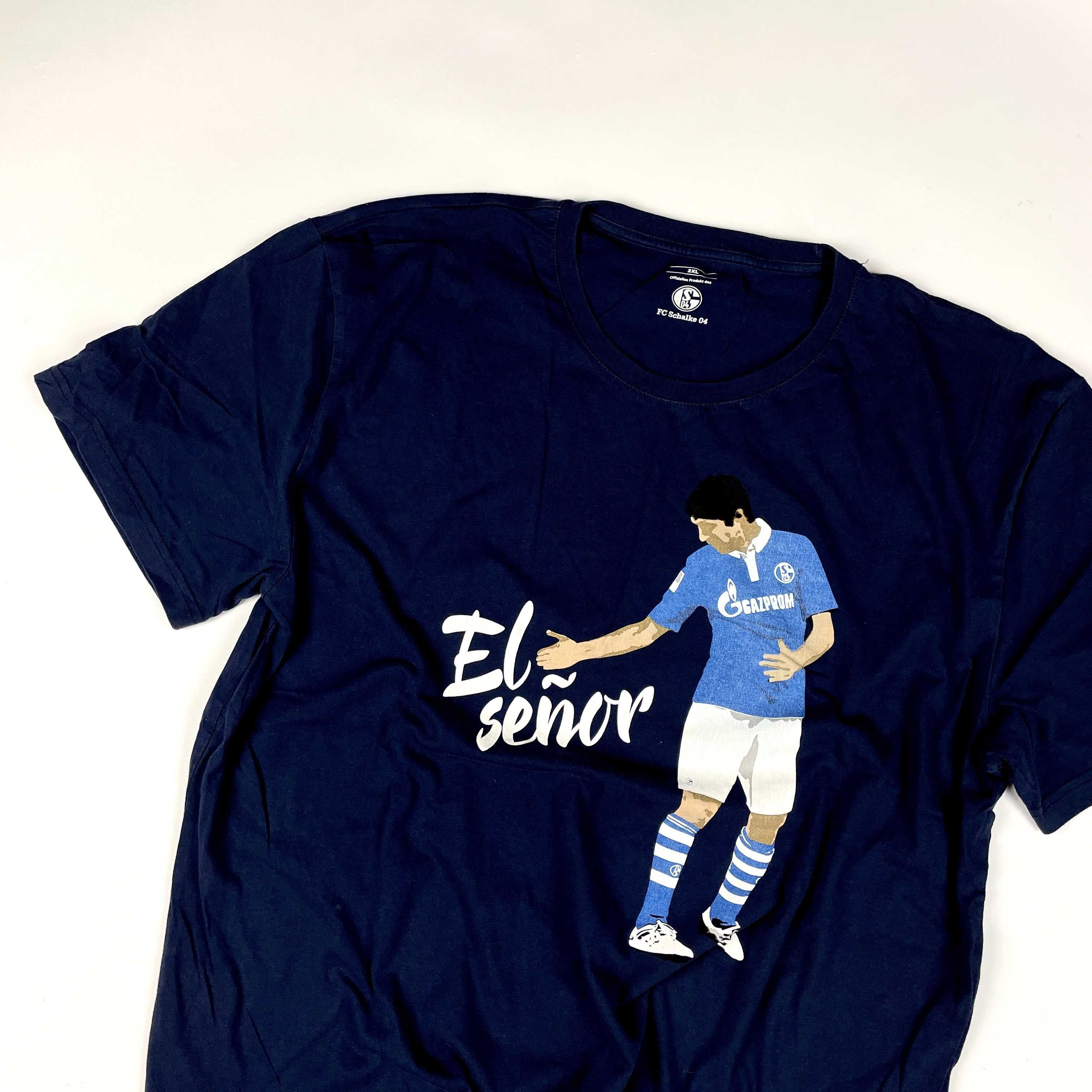 FC Schalke 04 El Señor navy T-shirt koszulka z dużym nadrukiem 90s y2k