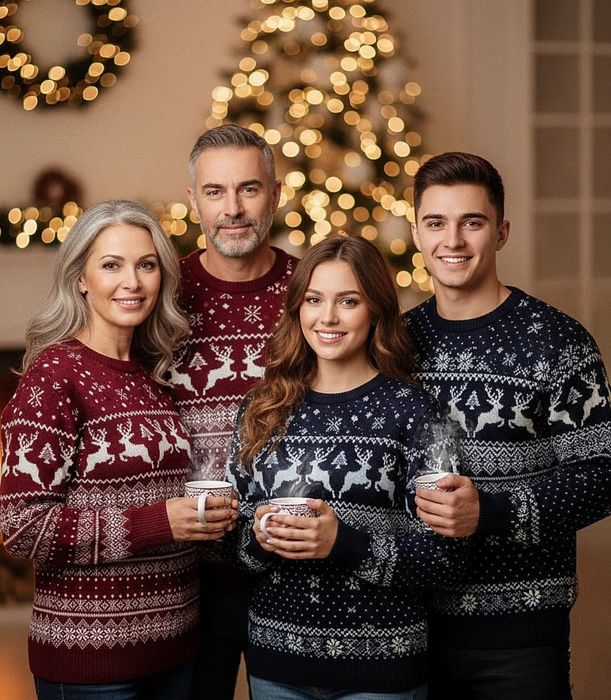 Подарунок на Новий рік/Різдво - светри з оленями. Підбираю парні сети