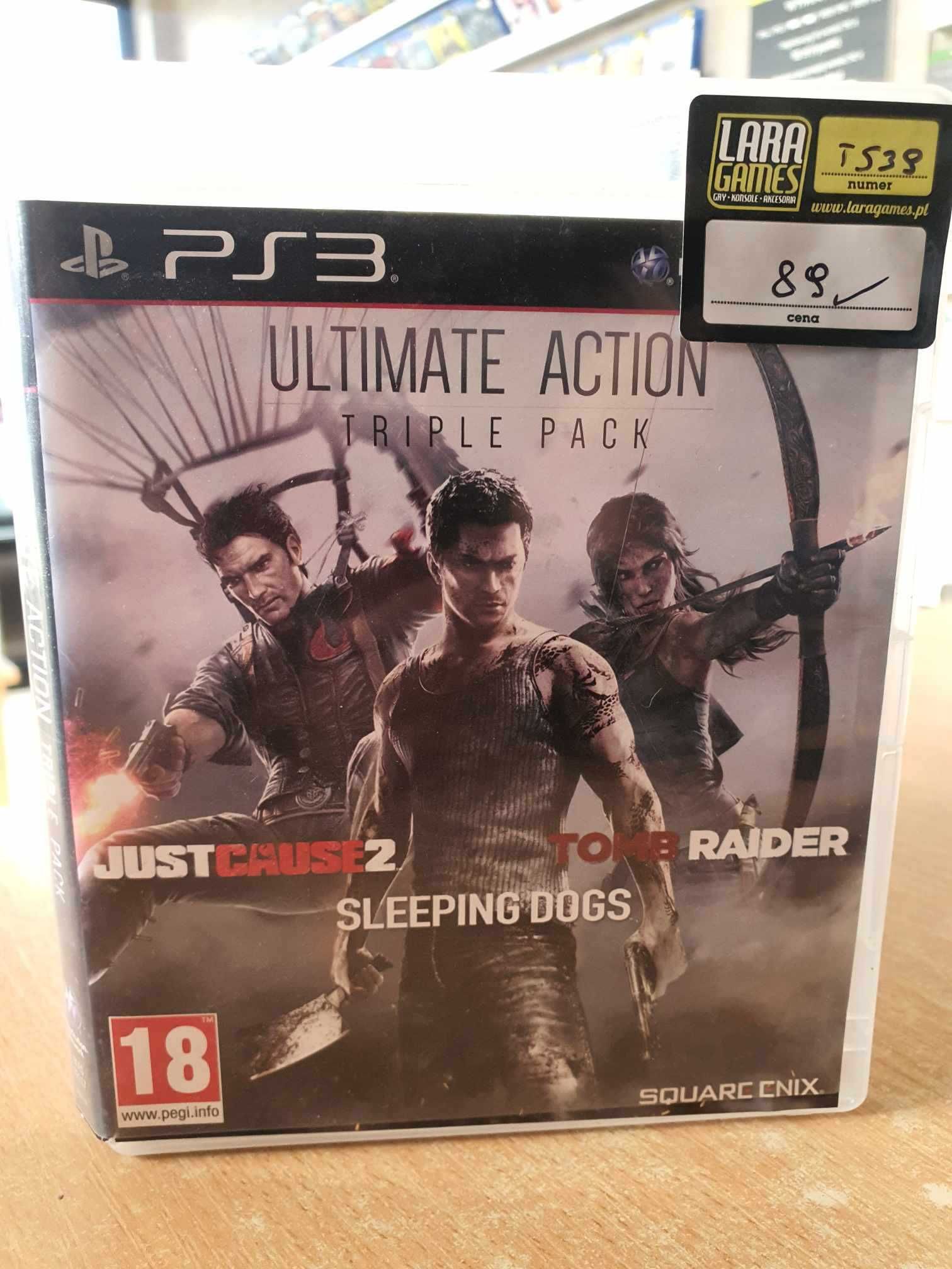 Ultimate Action Pack PS3 Just Cause 2, Sleeping Dogs, Tomb Lara Games