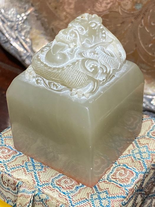 Carimbo Dragão em Jade José Mariano Gago 7 cm Prenda Diplomática