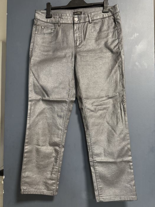 Spodnie Massimo Dutti woskowane metaliczne szare 42