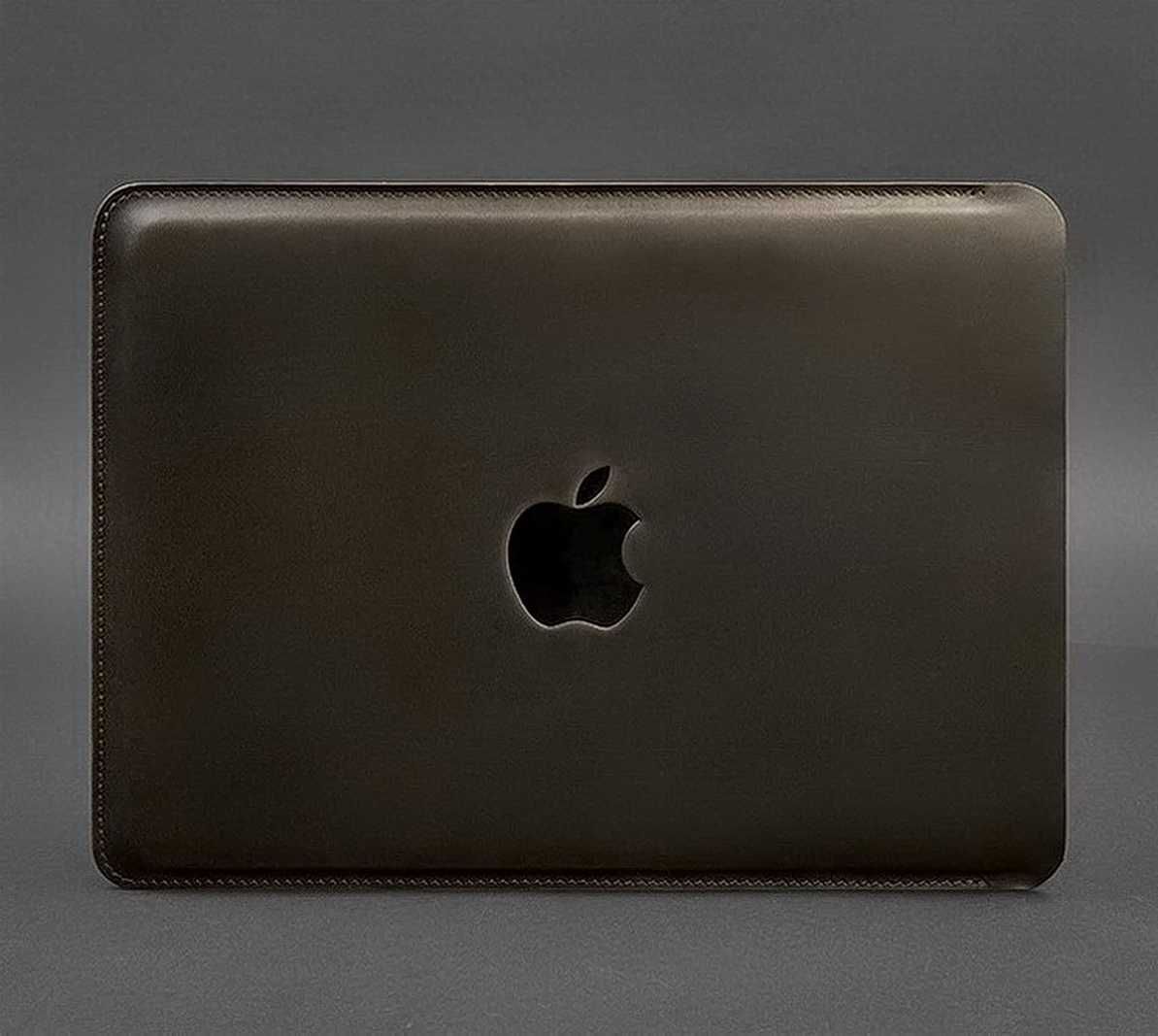 Шкіряний Чохол для MacBook 13 дюйм ручної роботи, темно коричневий