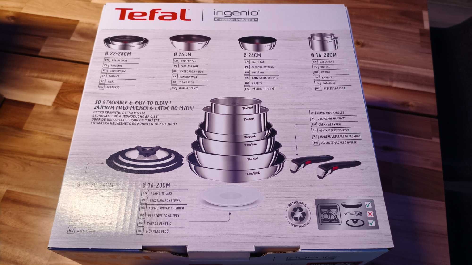 Tefal ingenio 13 elementów TITANIUM POWŁOKA garnki zestaw garnków