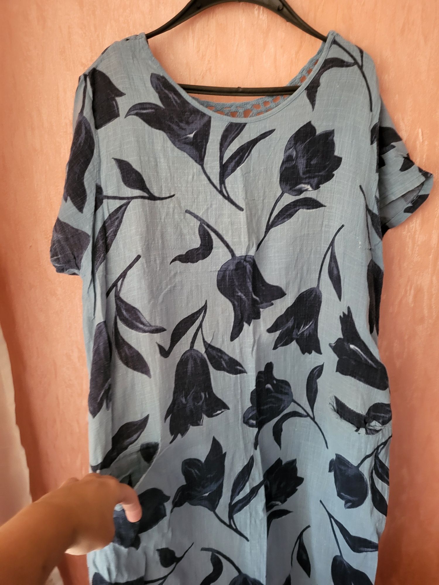 Платье cotton 100% с карманами оверсайз XL-XXL