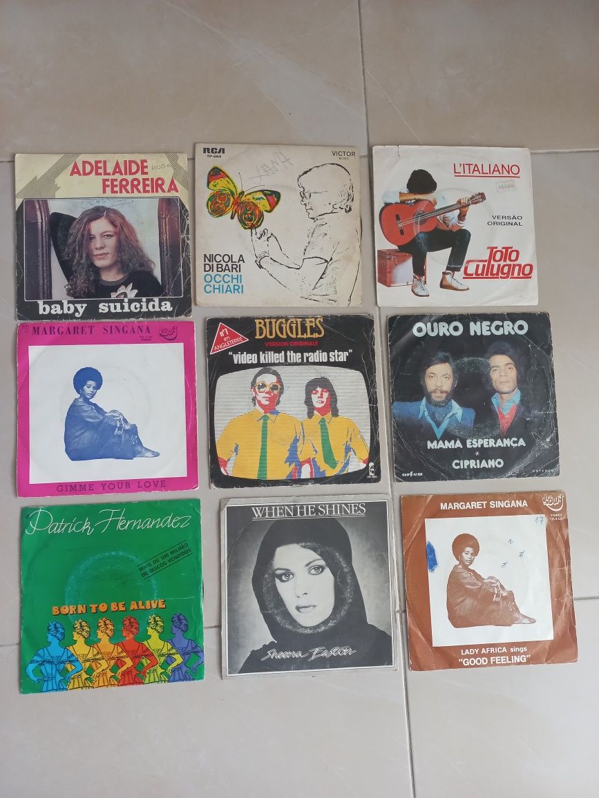 Lote de 15 singles em vinil varios artistas  demis roussos ,jose cid