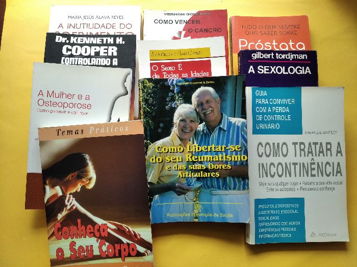 Conjunto de livros sobre saúde (Reumatismo, Próstata, Osteoporose etc)