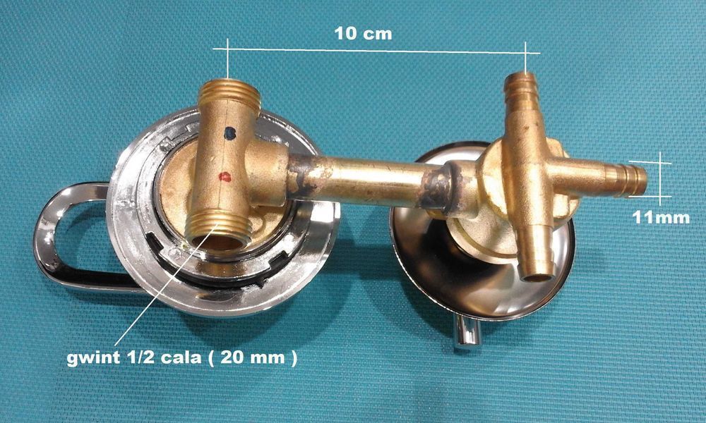 Bateria mieszacz zawór do kabiny prysznicowej 3 funkcje 10 cm