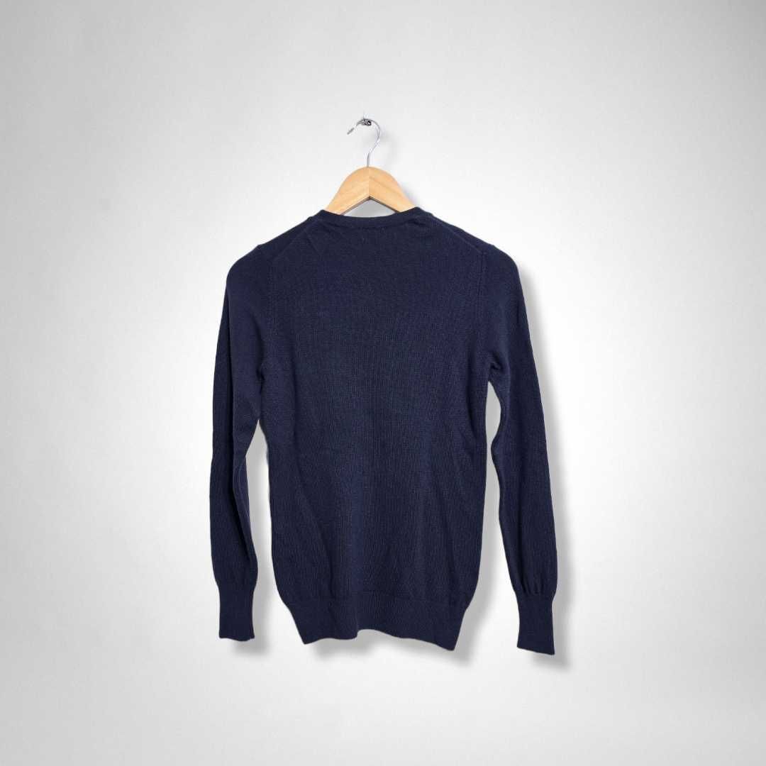 Sweter wełniany damski Benetton 100% wełna merino merynosy szary S