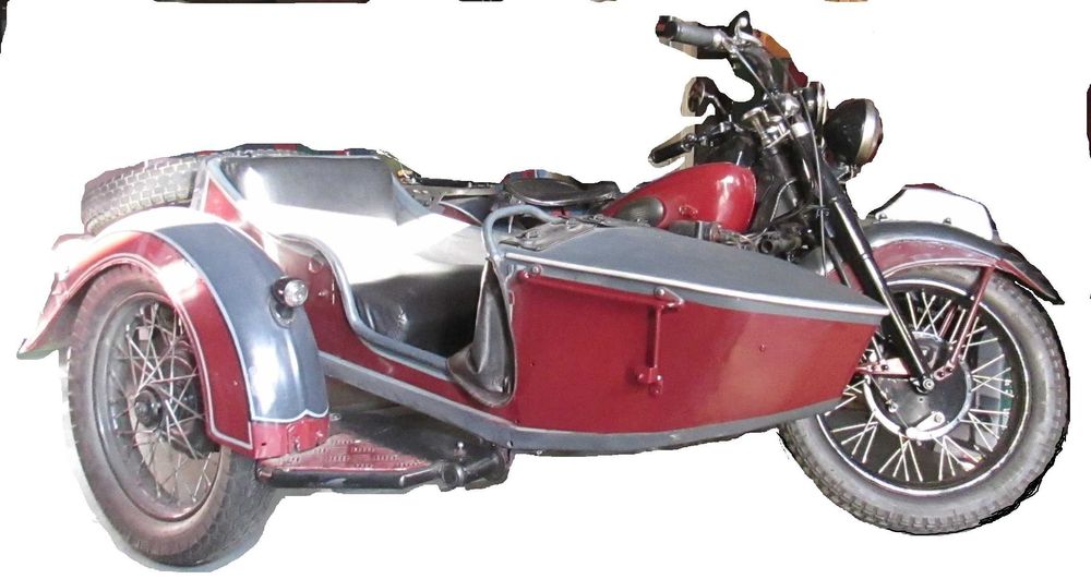 Motocykl historyczny z koszem