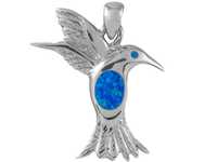 VERSIL wisior wisiorek opal niebieski ptak koliber SREBRO 925