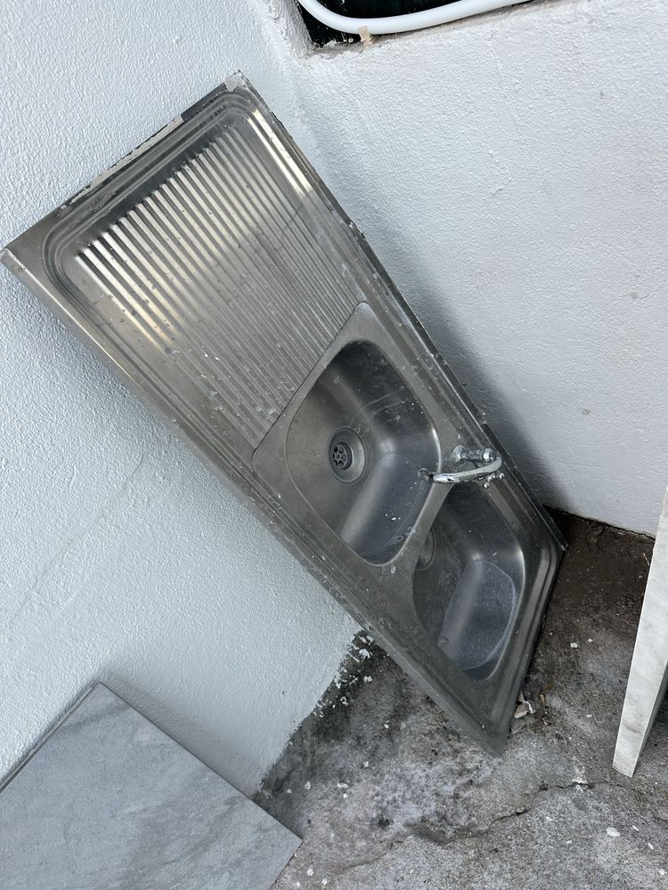 Lava loiça duas pias de 120 cm aço