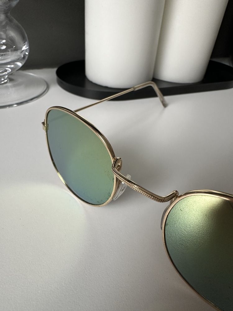 H&M okulary przeciwsłoneczne lenonki złote