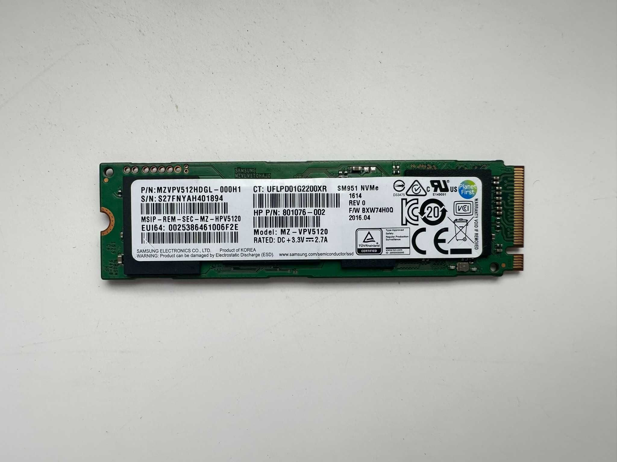 SSD Samsung m2 NVMe 512gb MLC SM951 (SM961, 960, 970 Pro) Гарантія!