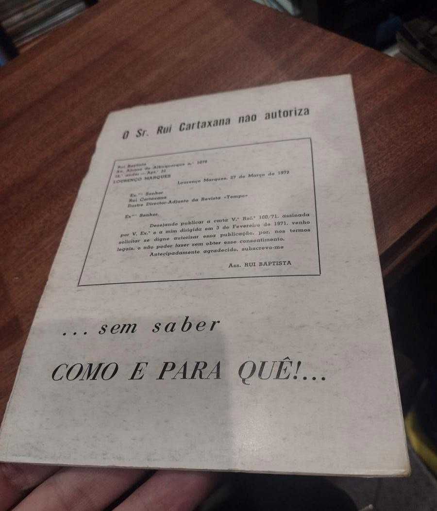 Rui Baptista - Sem contemporizar - Lourenço Marques 1972