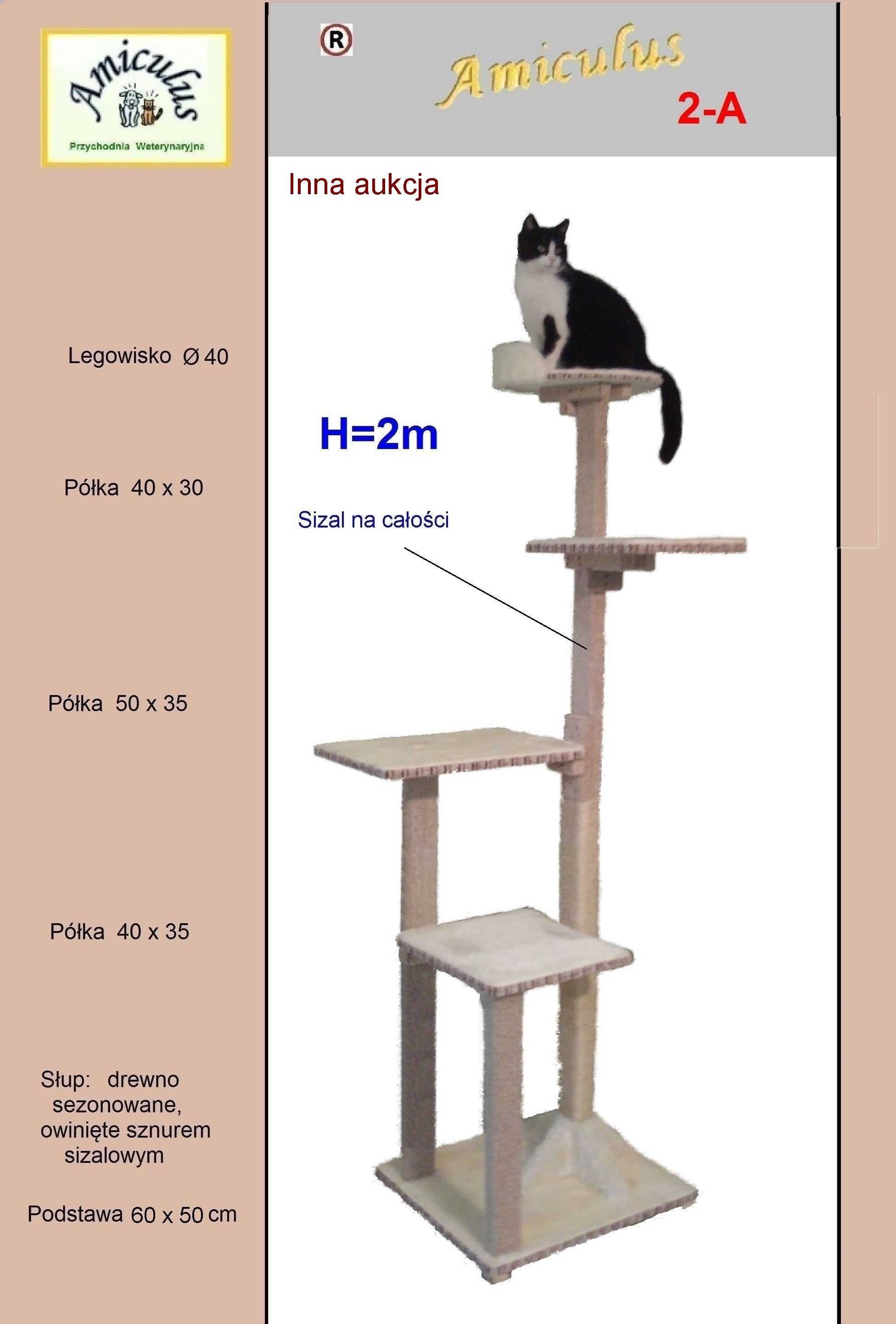 Drapak dla kota, solidne drewno Amiculus 8-DH