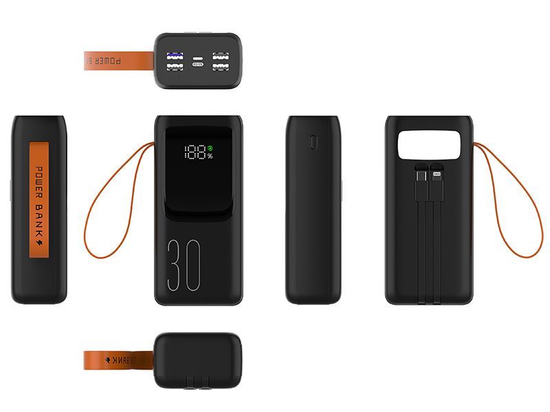 Powerbank Tracer Vouge-3 30000mAh z kabelami USB