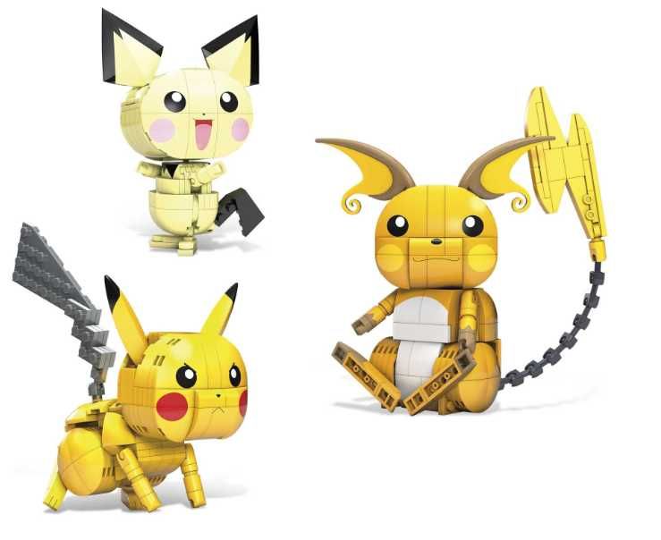 Klocki Mega Bloks GYH06 Pokemon Zestaw Pikachu trio evolucja 621 szt.