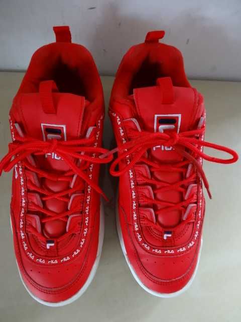 Buty FILA DISRUPTOR roz 41,5 SKÓRA Czerwone Sportowe RED