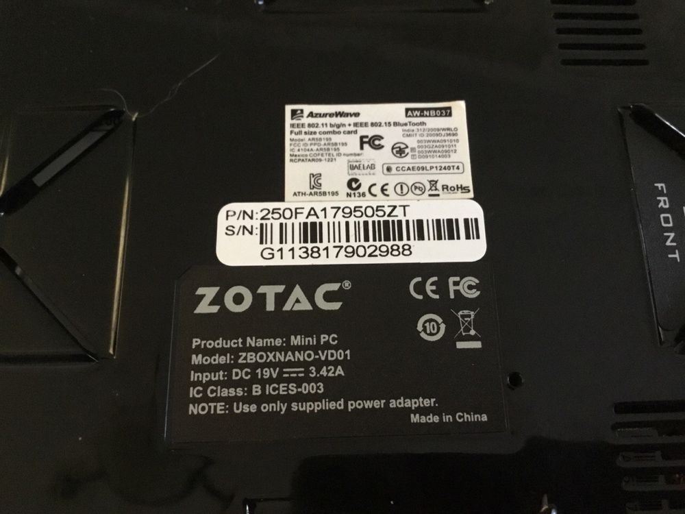 Неттоп мини Zotac ZBOX нано