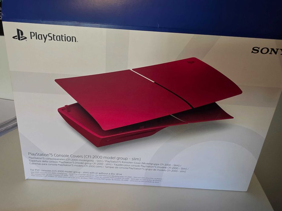 Tampas de Consola / Faceplates Playstation 5 PS5 Vermelho Vulcânico