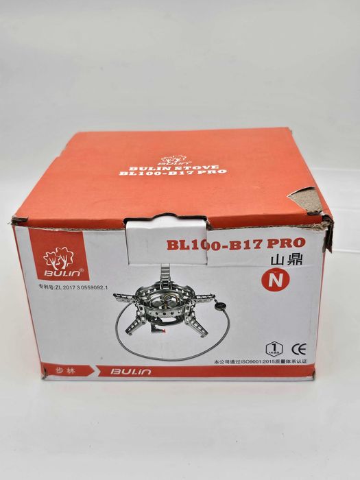 Fogão de Campismo a Gás Bulin, Portátil, Antivento, Ignição Piezo Inox